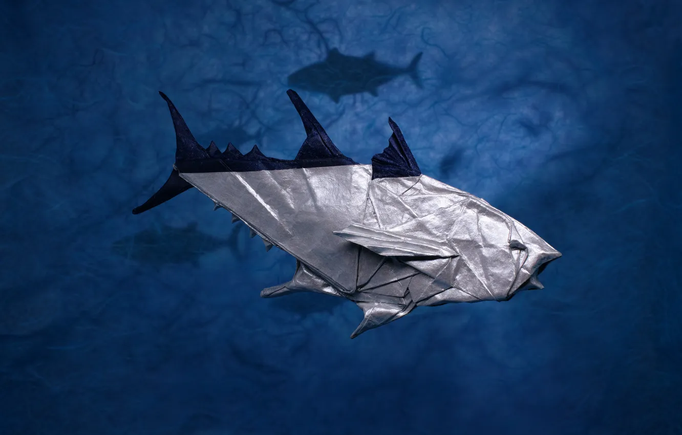 Фото обои бумага, рыба, оригами, тунец