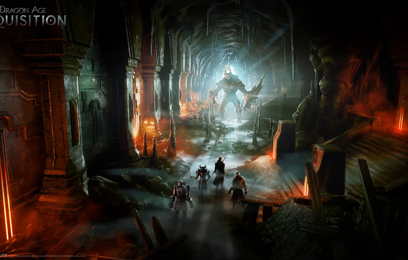 Фото обои воин, demon, подземелье, Dragon Age: Inquisition