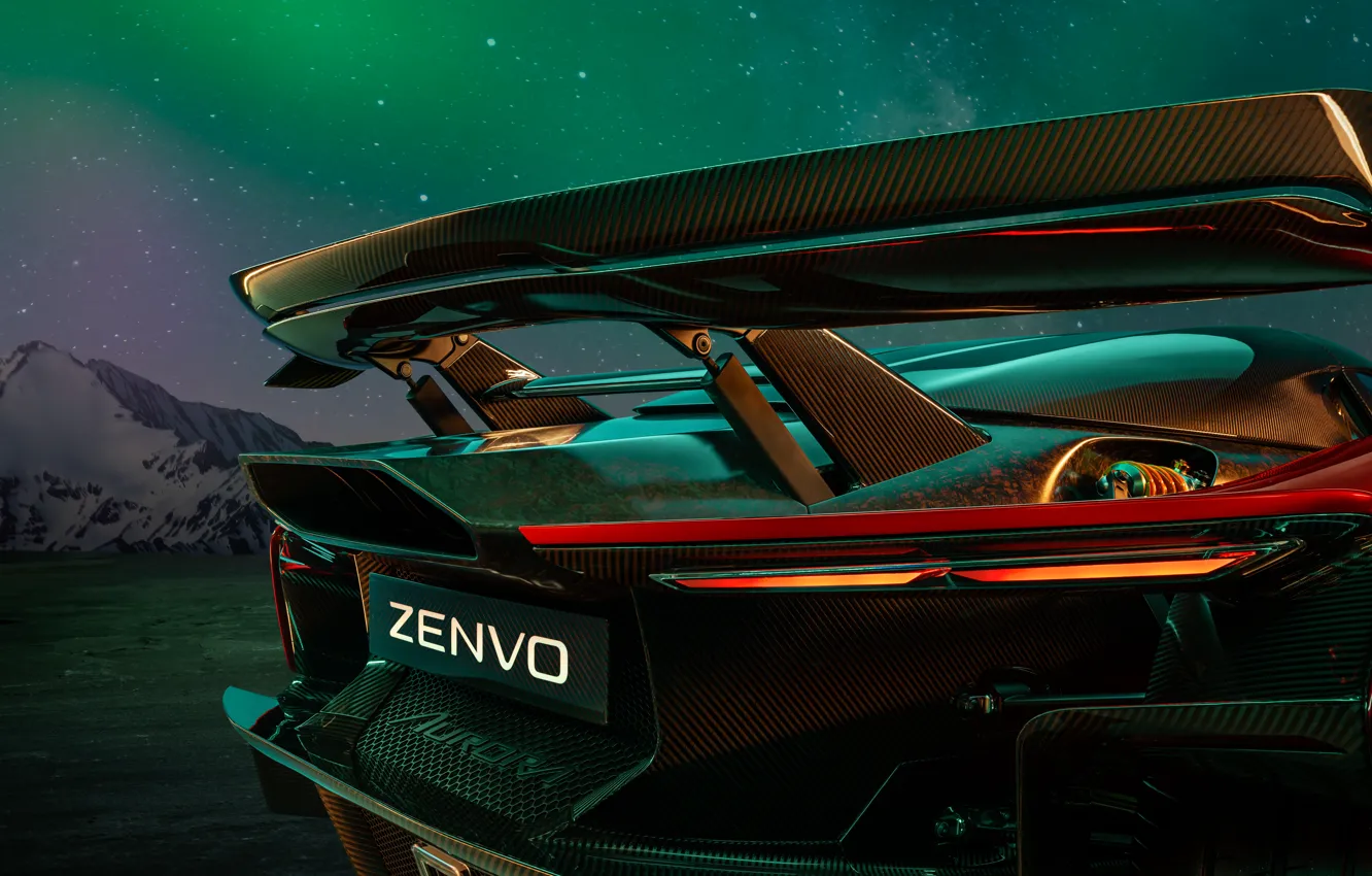 Фото обои Zenvo, Aurora, close-up, rear wing, Zenvo Aurora Agil