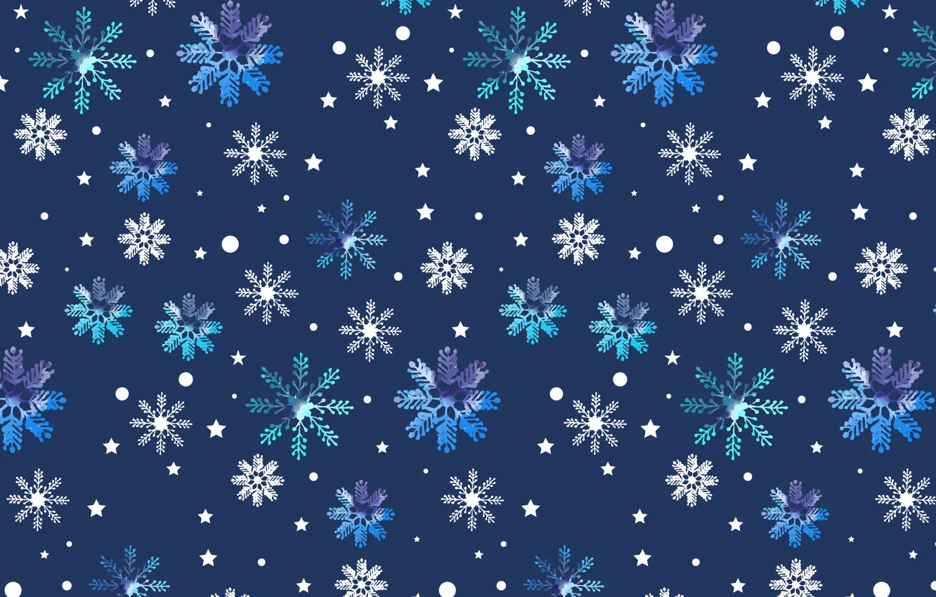 Фото обои зима, снег, снежинки, фон, голубой, Christmas, blue, winter