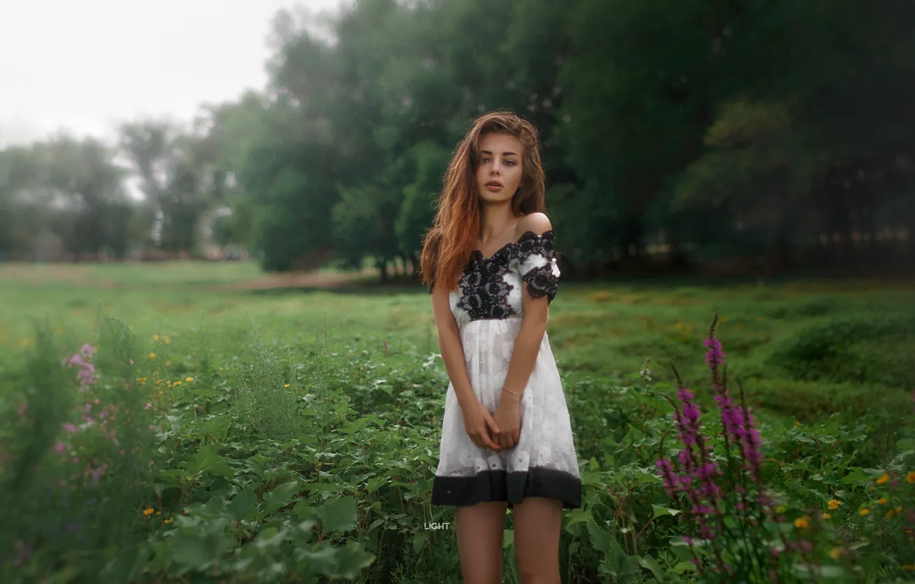Фото обои взгляд, девушка, природа, платье, Alexander Drobkov-Light, Sue Tikhonova