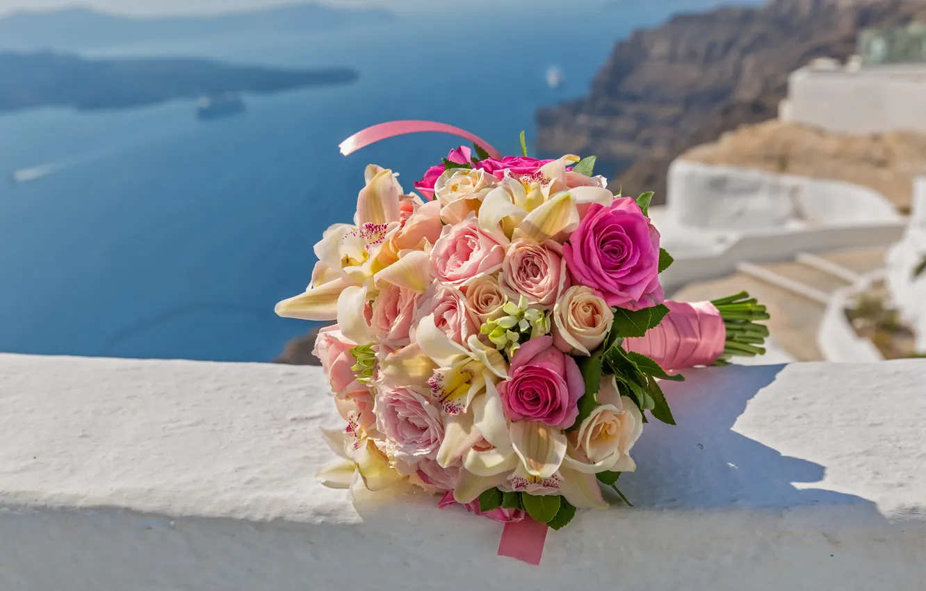 Фото обои розы, love, бутоны, flowers, romantic, roses, wedding bouquet