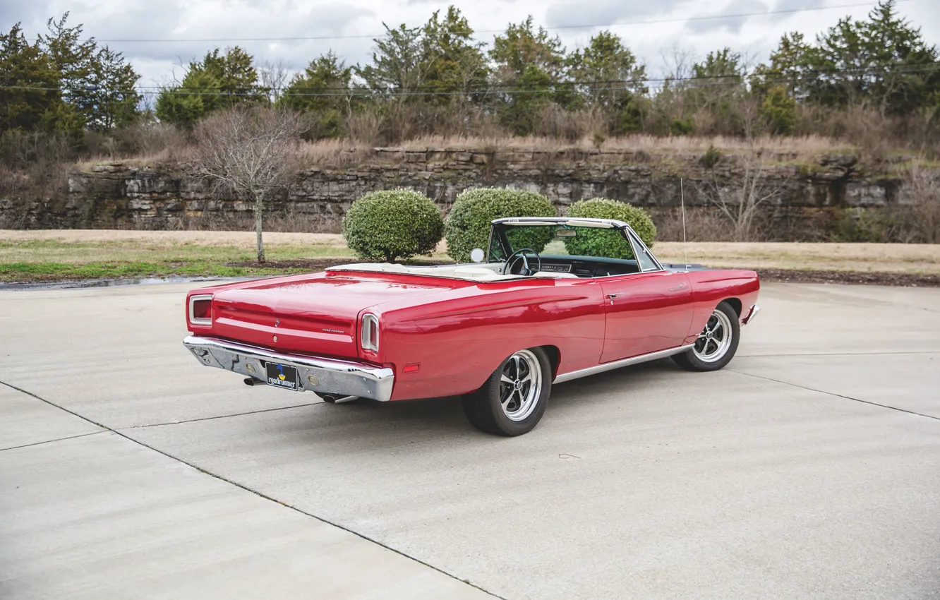 Фото обои 1969, Plymouth, Road Runner, rear view, Plymouth Road Runner Convertible