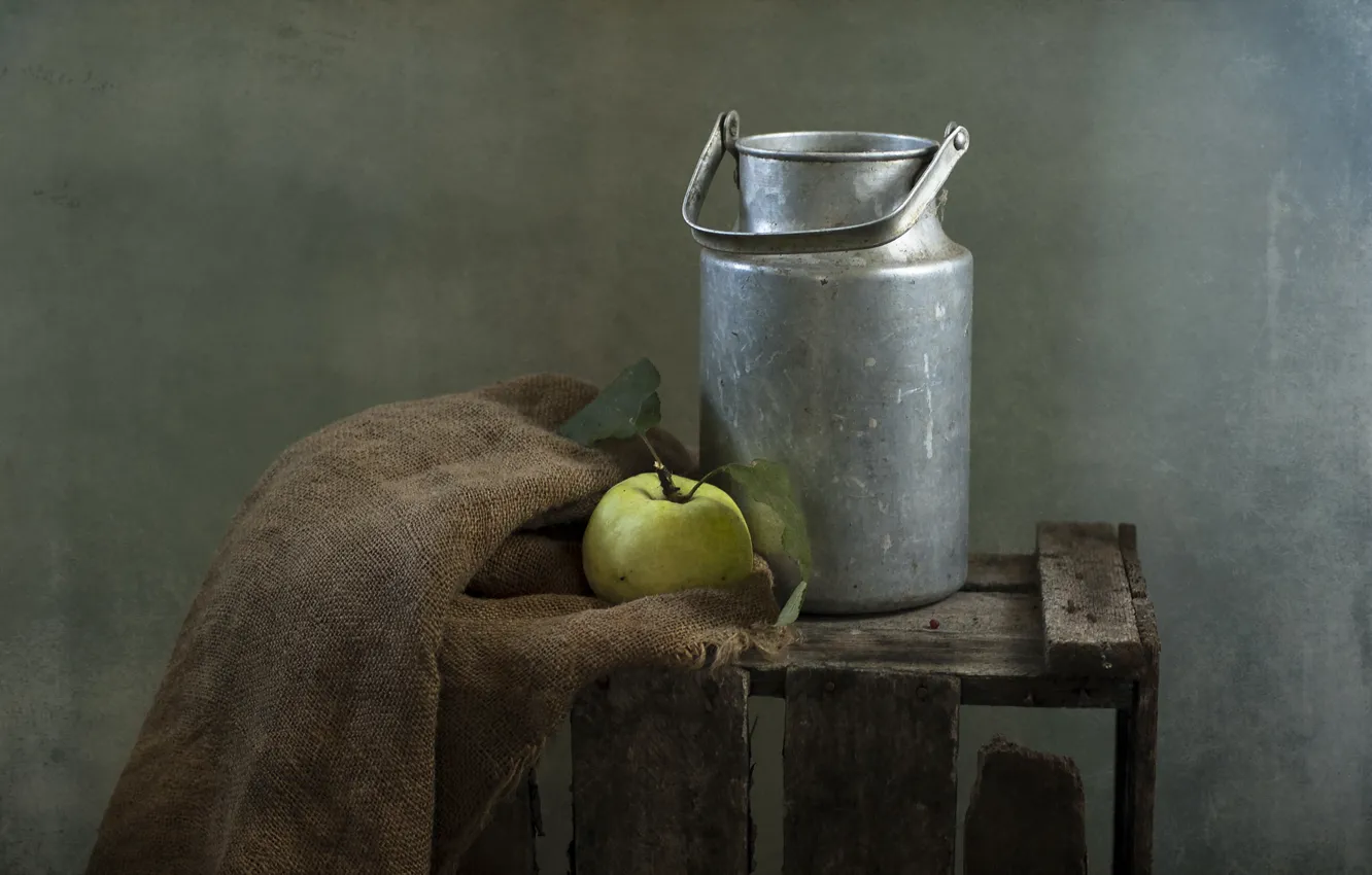 Фото обои фон, яблоки, ящик