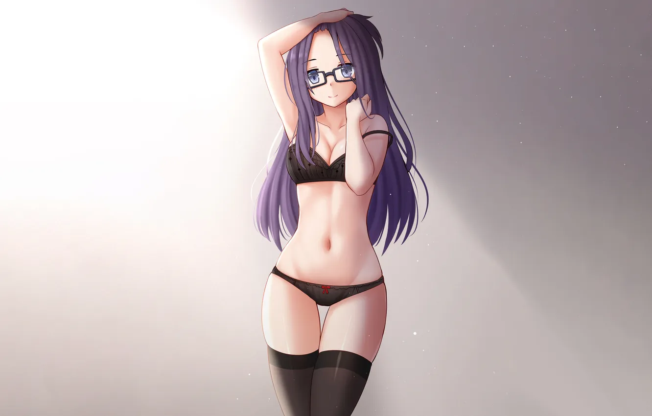 Фото обои girl, sexy, lingerie, pantsu, bra, cleavage, panties, thighhighs