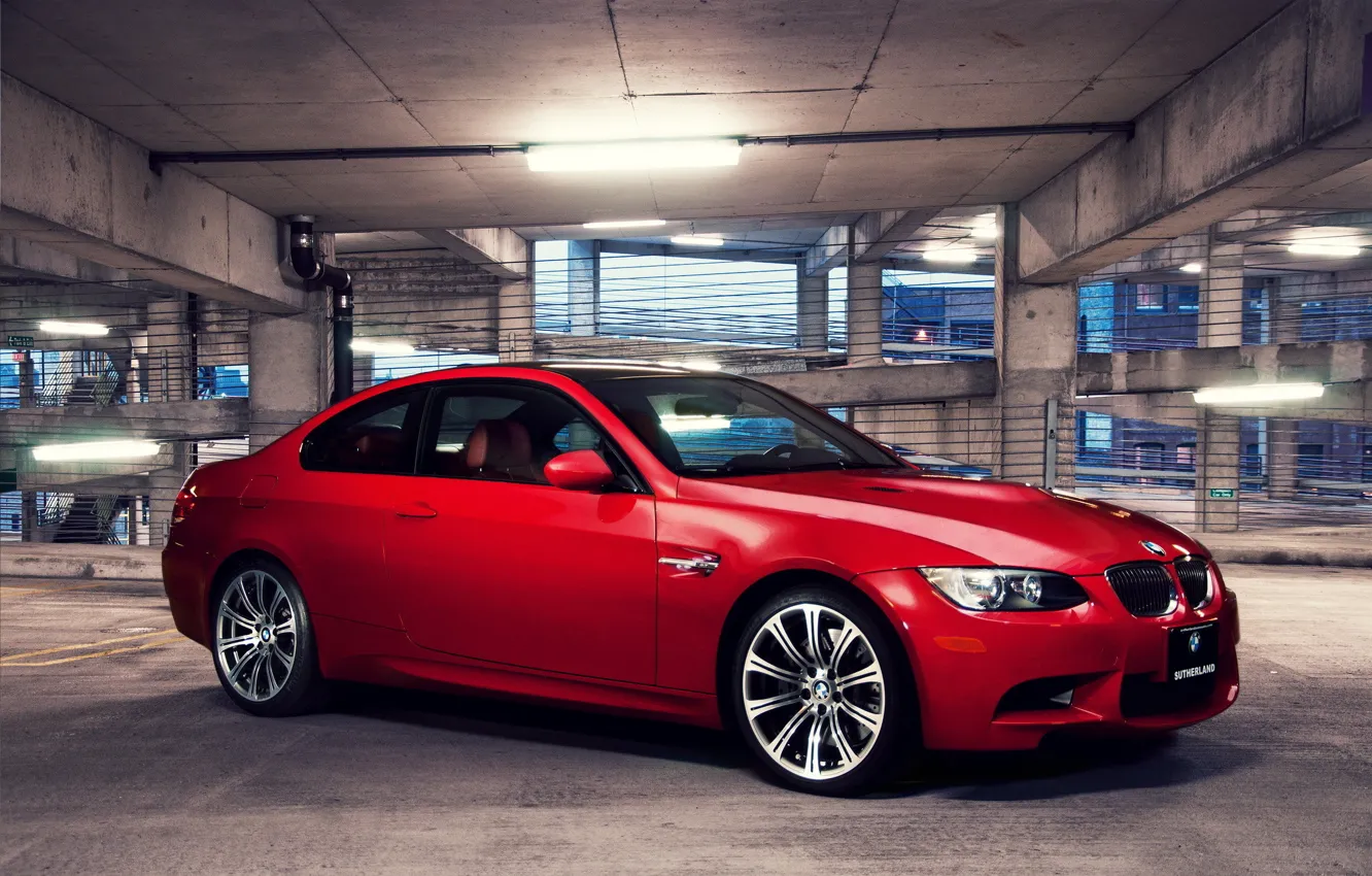 Фото обои машина, BMW, красная