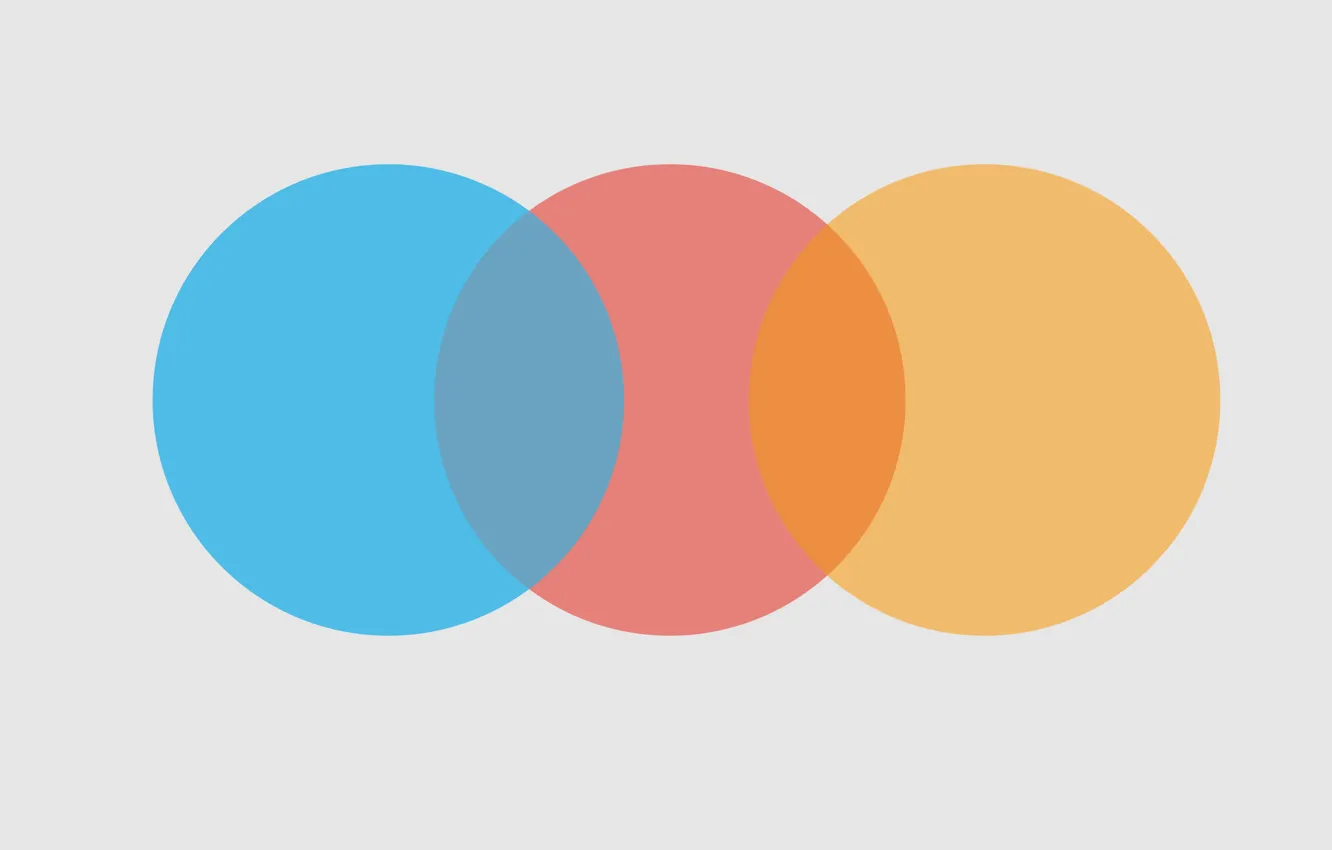 Фото обои Цветные, Круги, Circles, Colored, Пересечение, Три круга