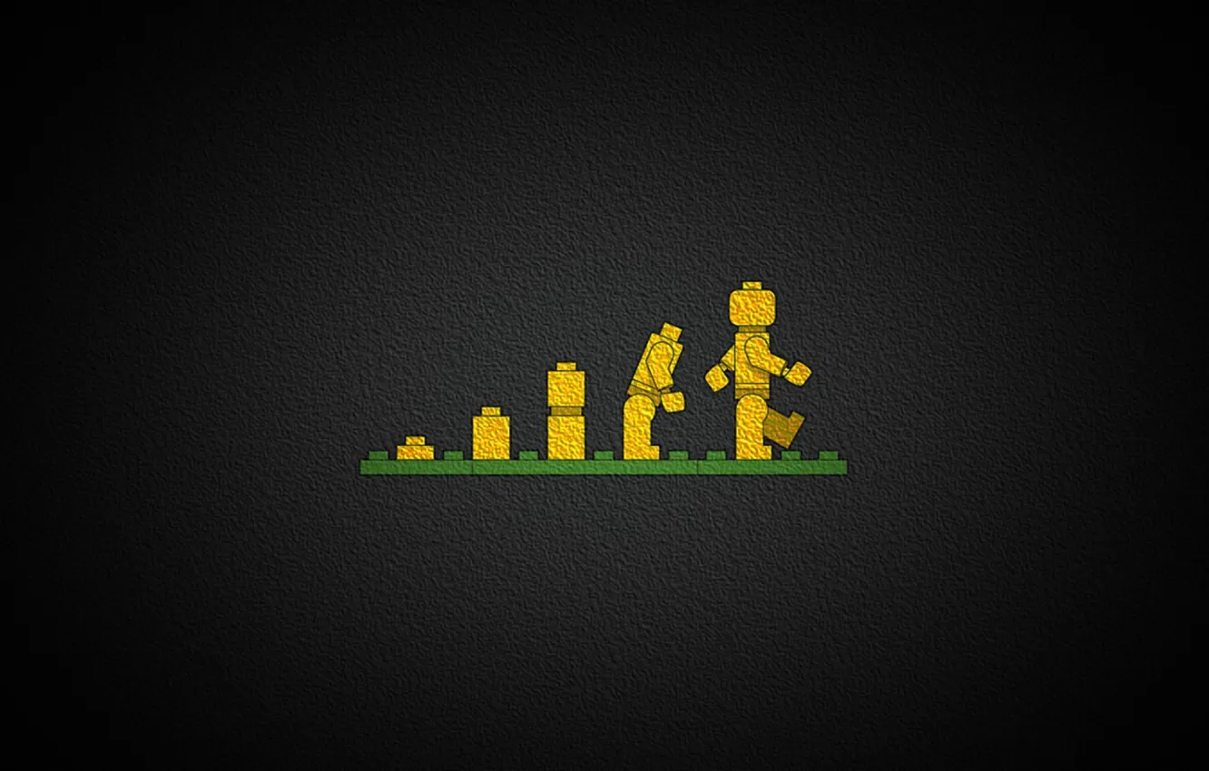 Фото обои Минимализм, Lego, Эволюция, Конструктор