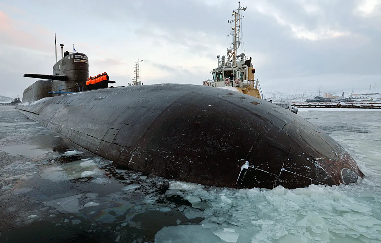 Фото обои подводный, крейсер, швартовка, верхотурье
