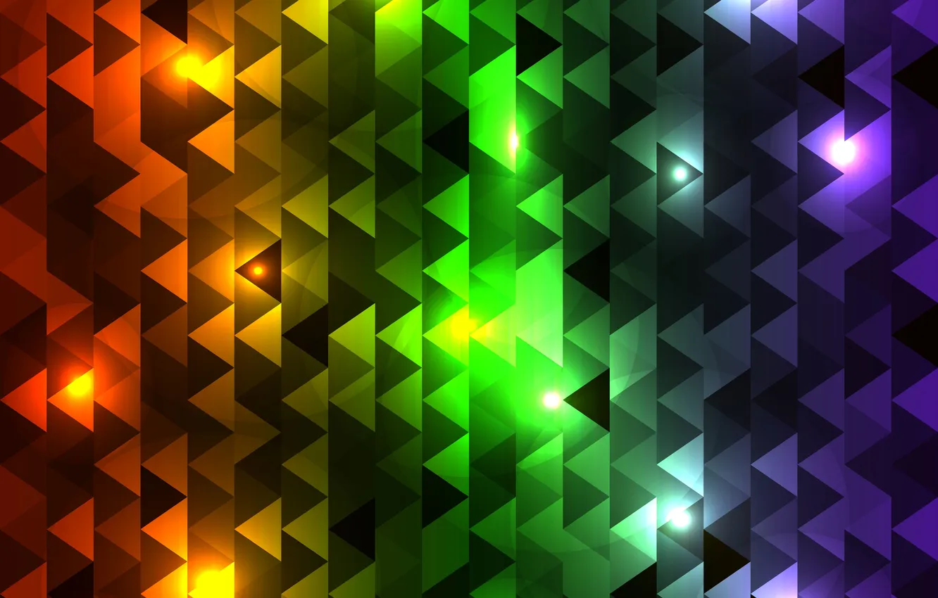 Фото обои абстракция, треугольники, разноцветные