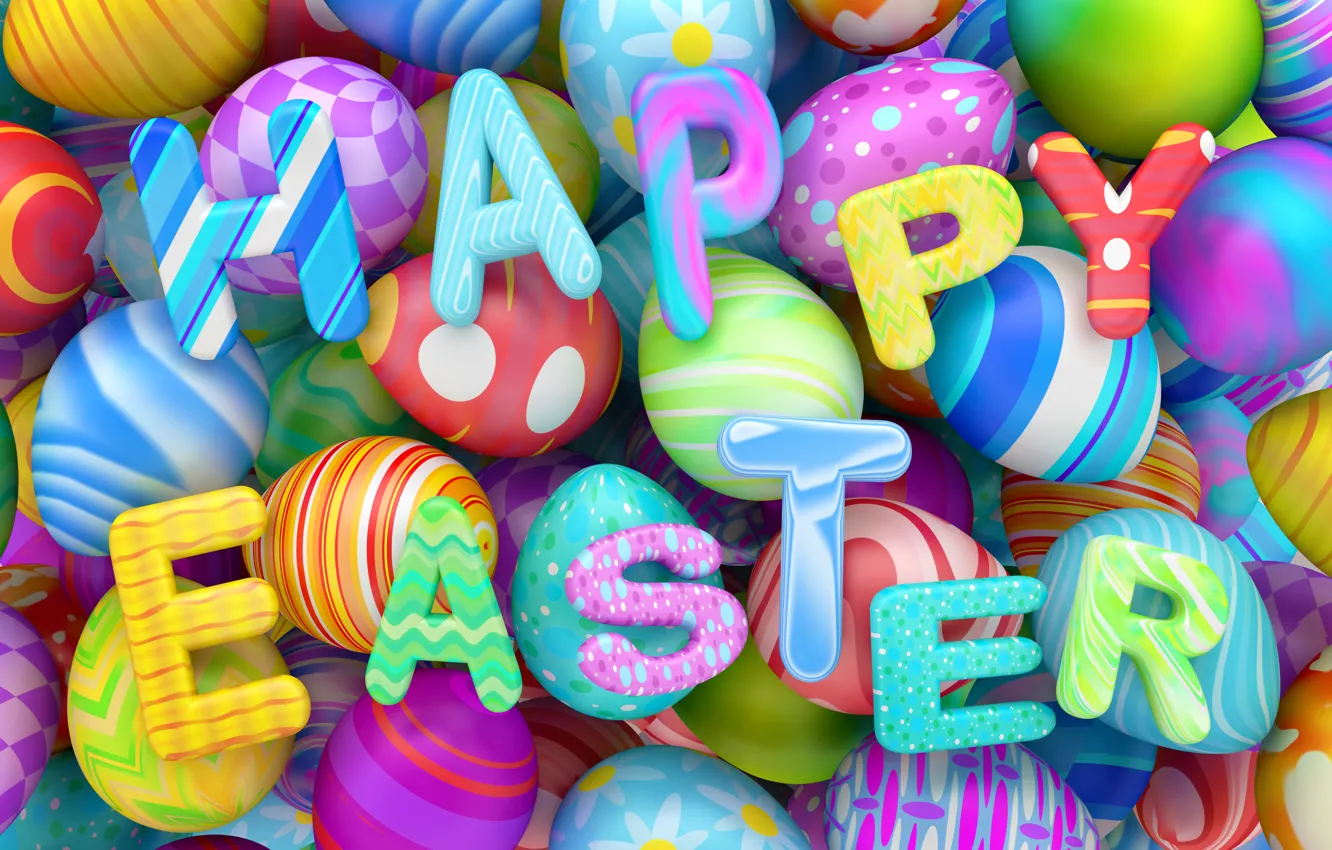 Фото обои графика, яйца, colorful, Пасха, happy, holidays, design, Easter