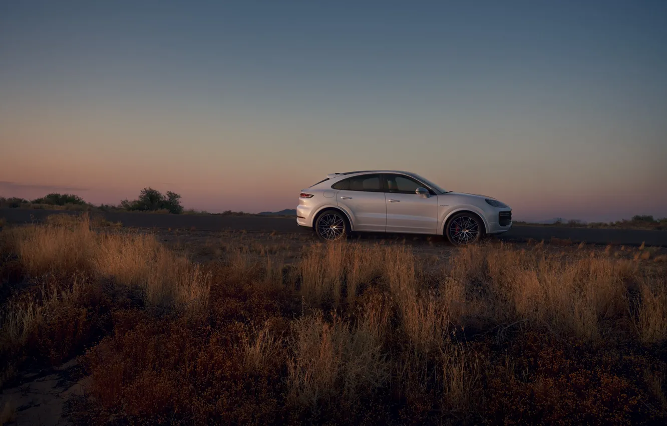 Фото обои Porsche, Cayenne, side view, Porsche Cayenne Turbo E-Hybrid Coupe