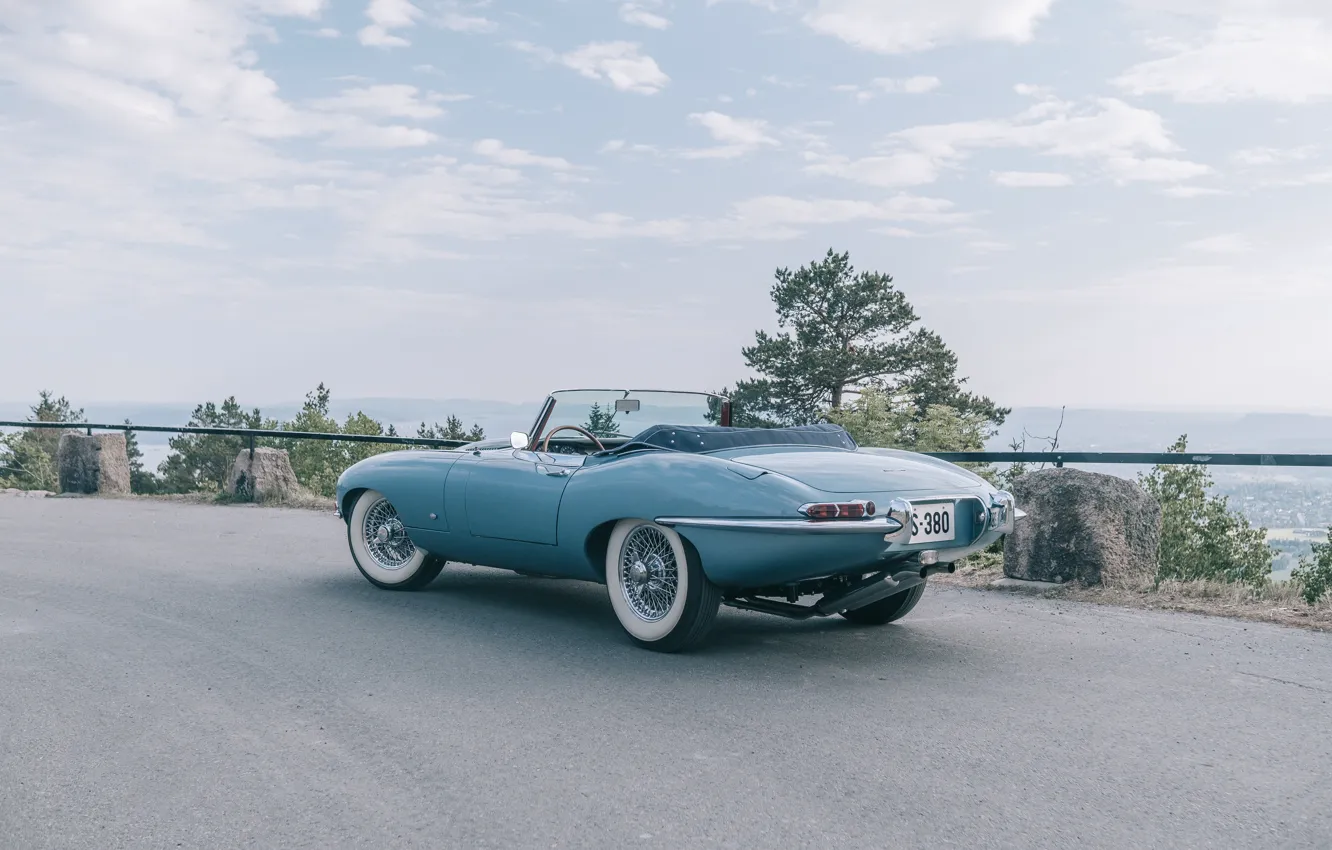 Фото обои Jaguar, E-Type, Jaguar E-Type, 1961, rear view