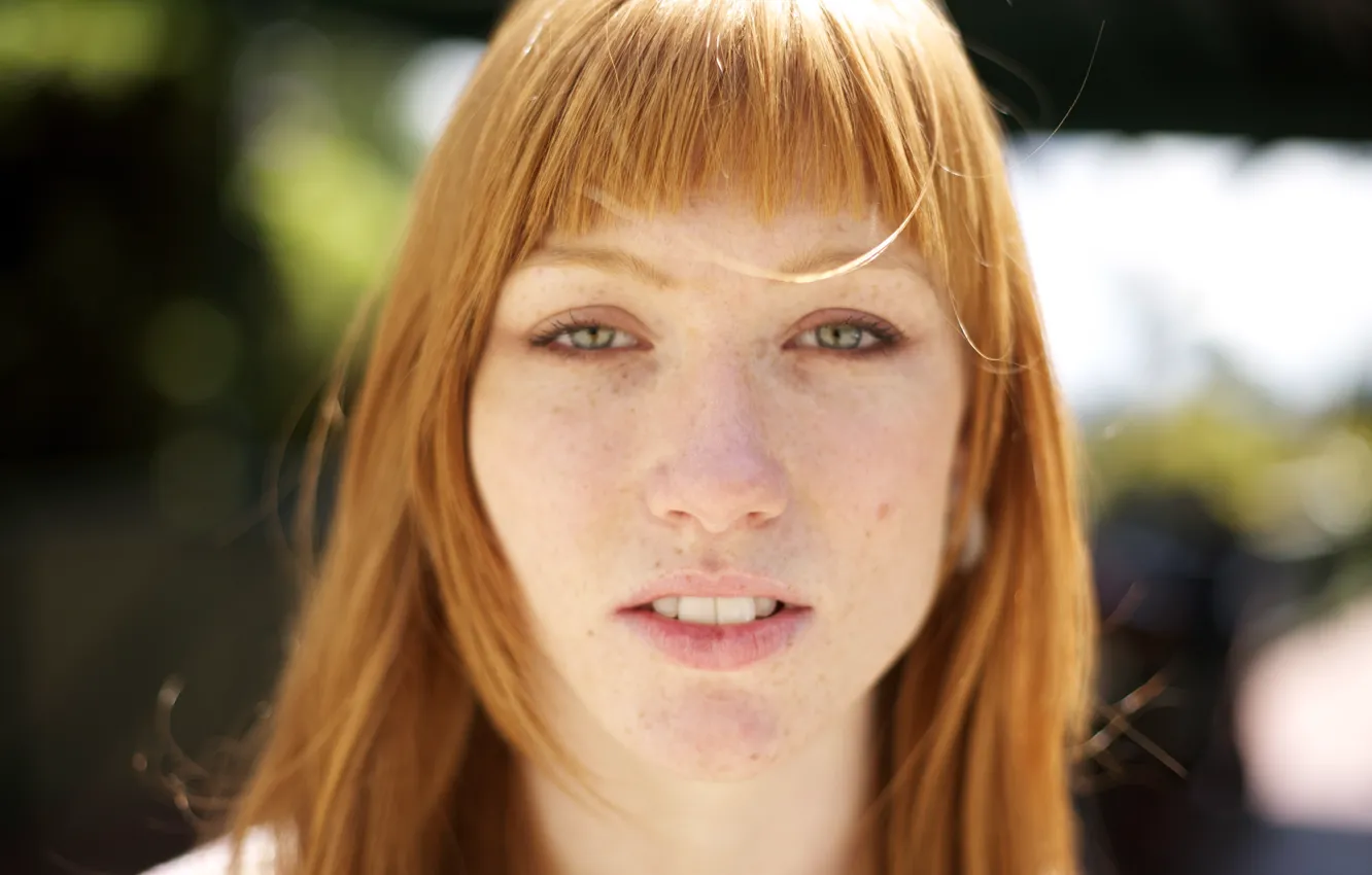 Фото обои girl, woman, bokeh, face, redhead, female, freckles, Meghan Mooberry