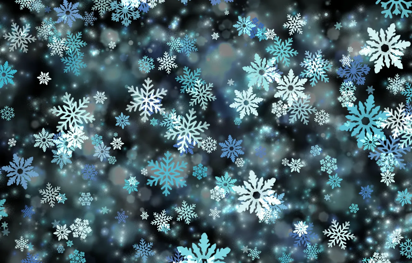 Фото обои зима, снег, снежинки, темный фон, праздник, узор, вектор, текстура