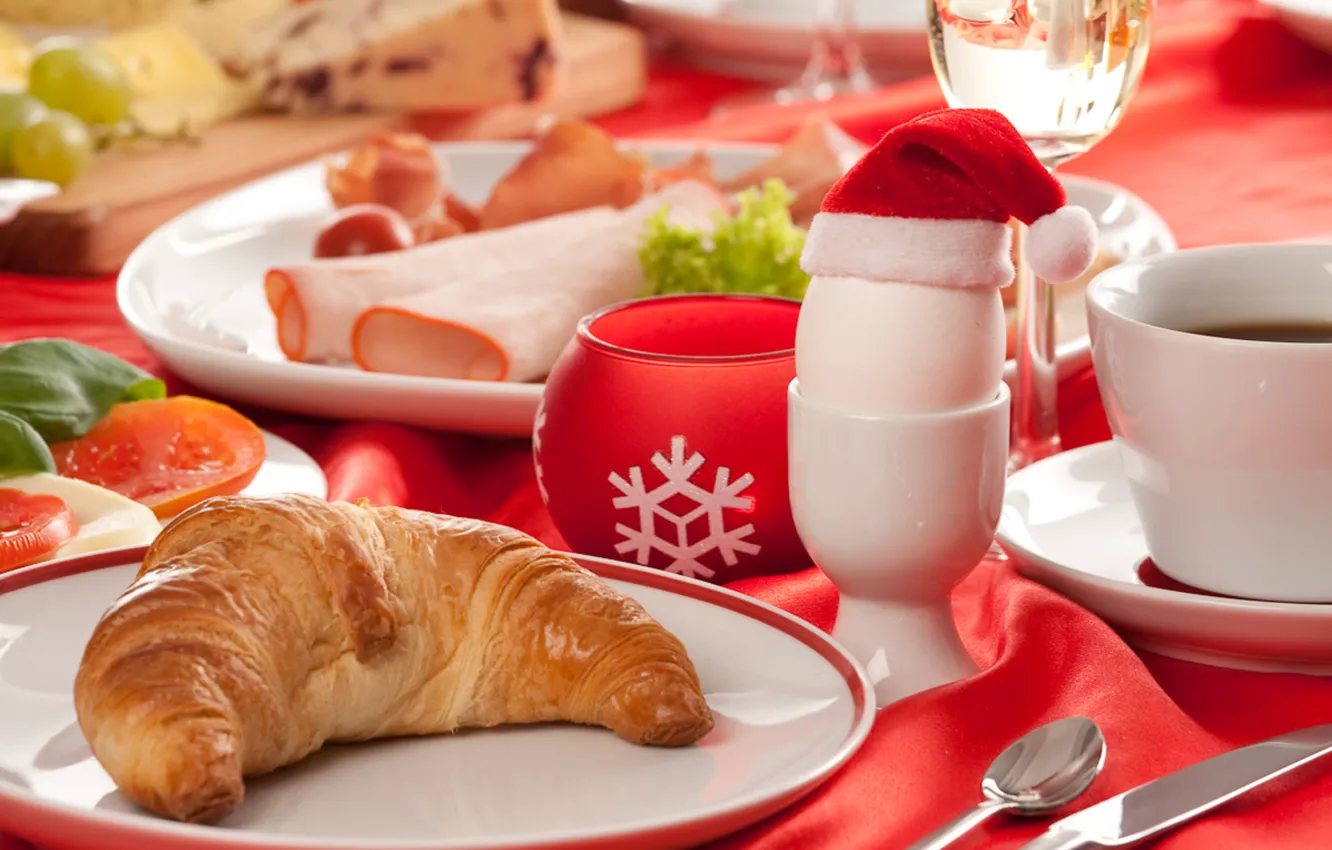 Фото обои стол, праздник, кофе, завтрак, Новый Год, Рождество, Happy New Year, food