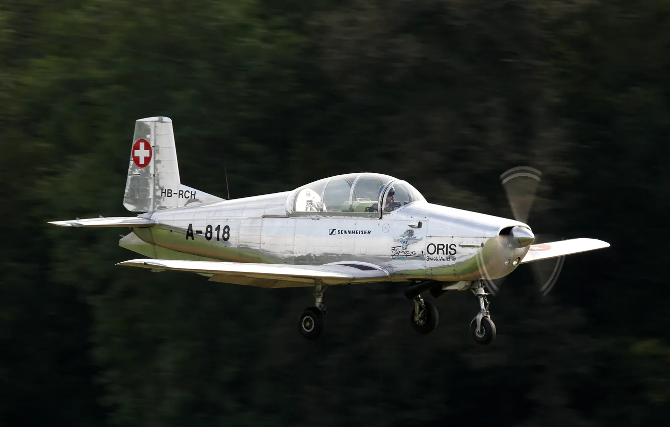 Фото обои самолёт, одномоторный, учебно-тренировочный, швейцарский, P-3, Пилатус, Pilatus P-3