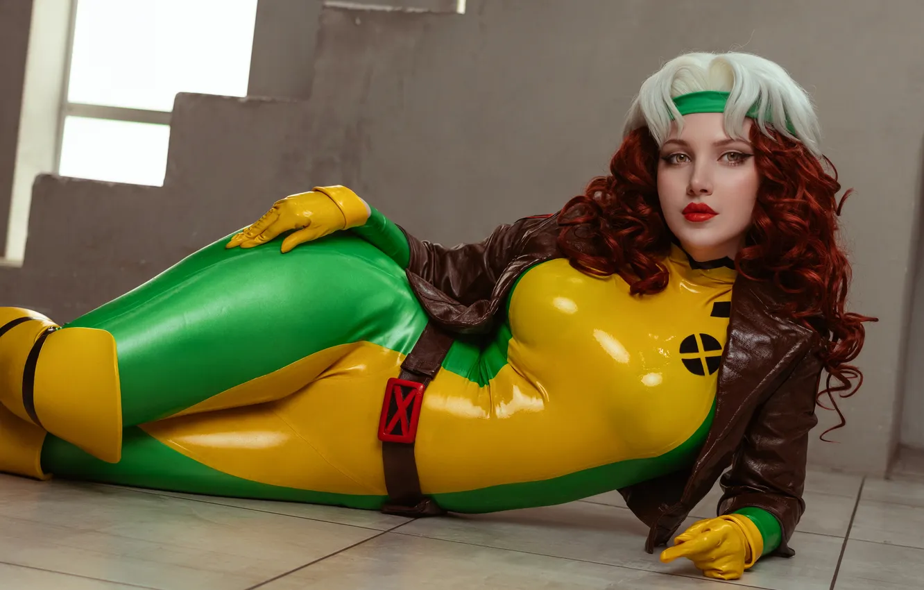 Фото обои X-Men, model, women, cosplay, Marvel Comics, gloves, latex, latex bodysuit