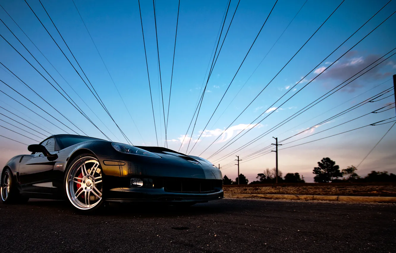 Фото обои небо, corvette, chevrolet