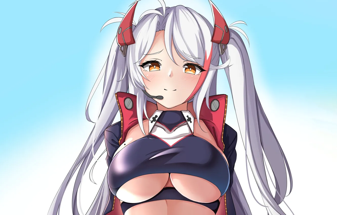 Фото обои girl, sexy, cleavage, blouse, long hair, boobs, anime, beautiful