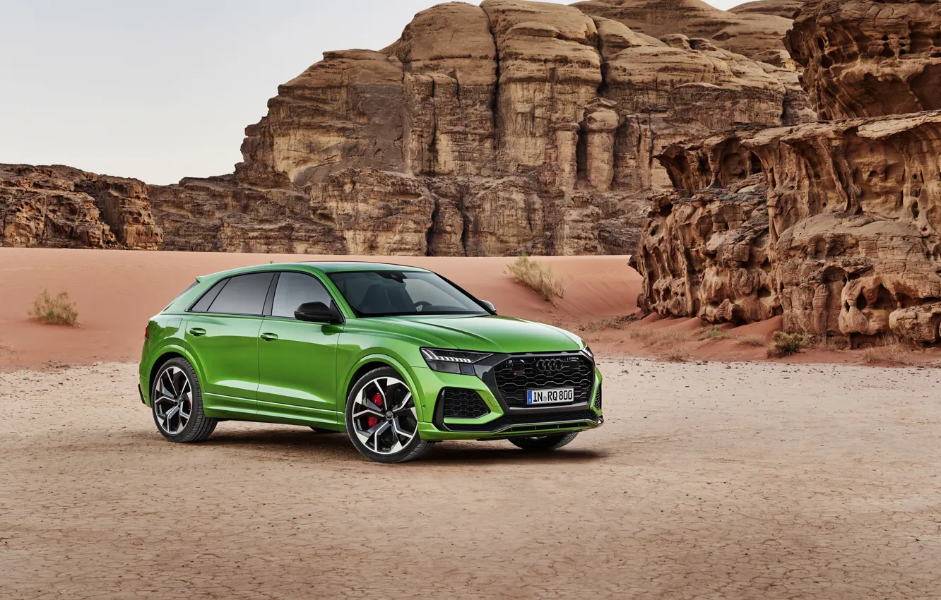 Фото обои Audi, пустыня, кроссовер, 2020, RS Q8