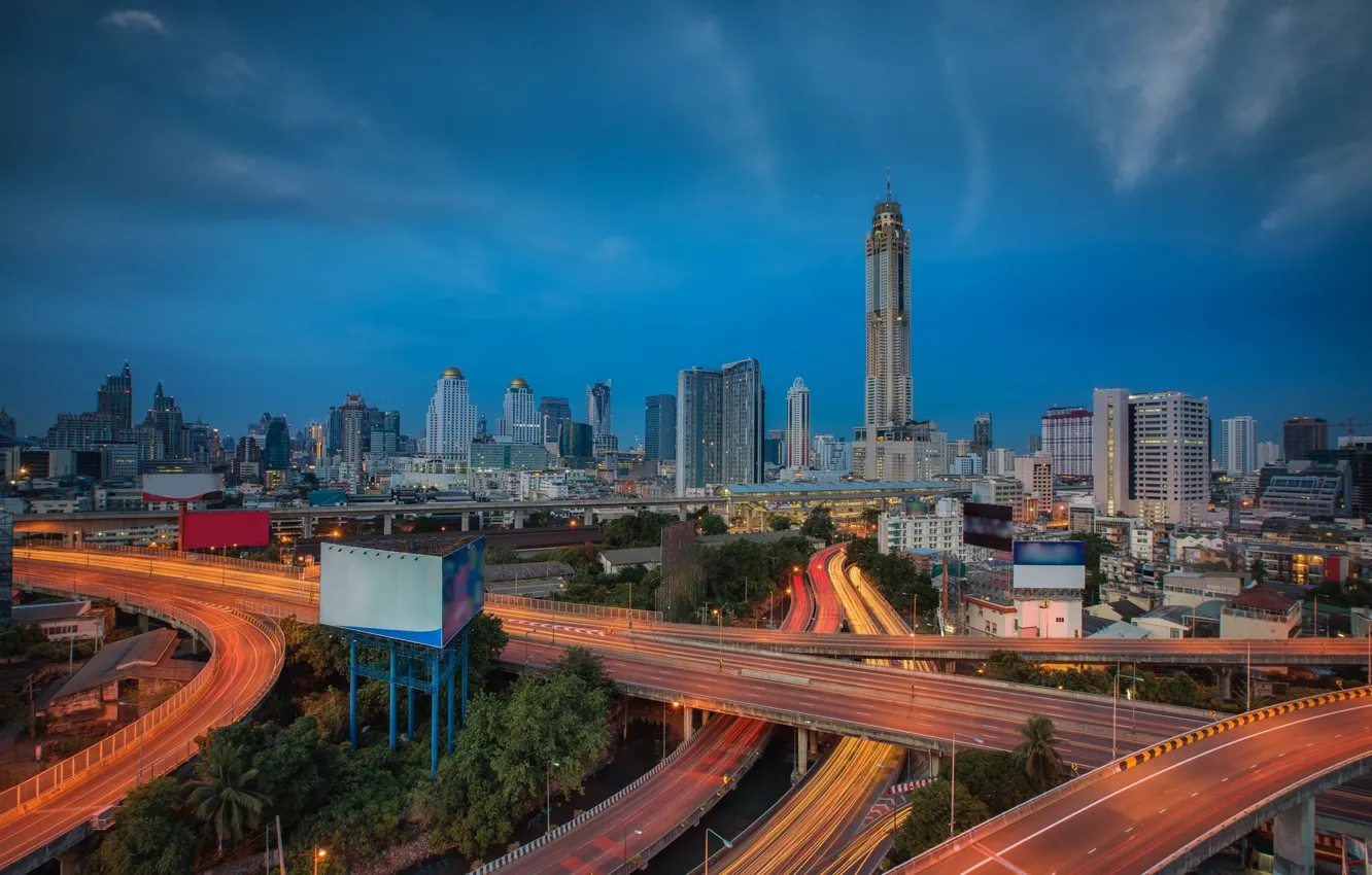 Фото обои город, дороги, Тайланд, Бангкок