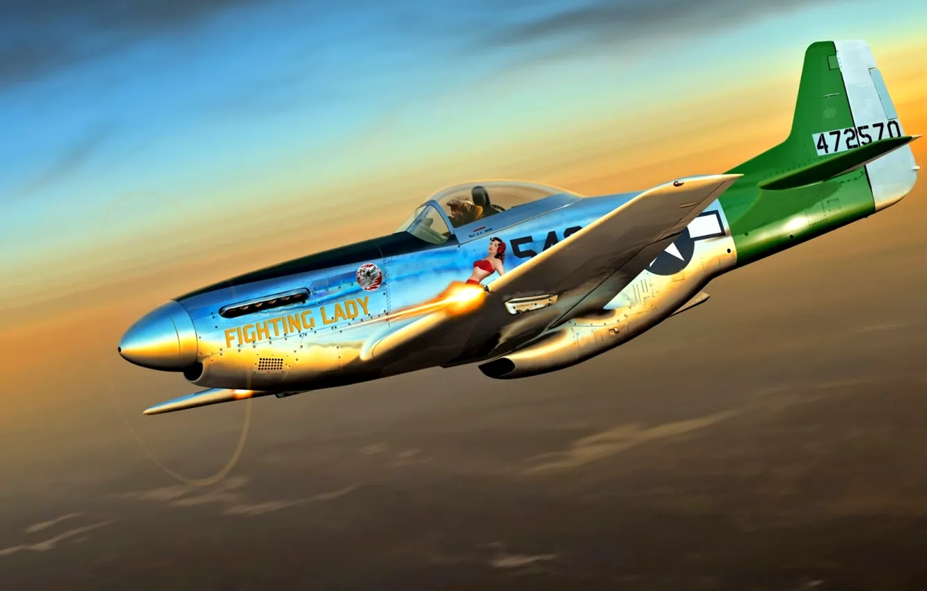 Фото обои Mustang, P-51, World War 2, 506th FG, Fighter Aircraft, 475th FS, P-51D-25-NA