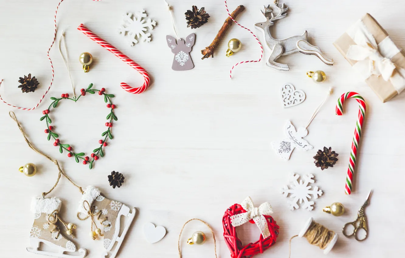 Фото обои новый год, Рождество, white, vintage, merry christmas, Xmas, decoration