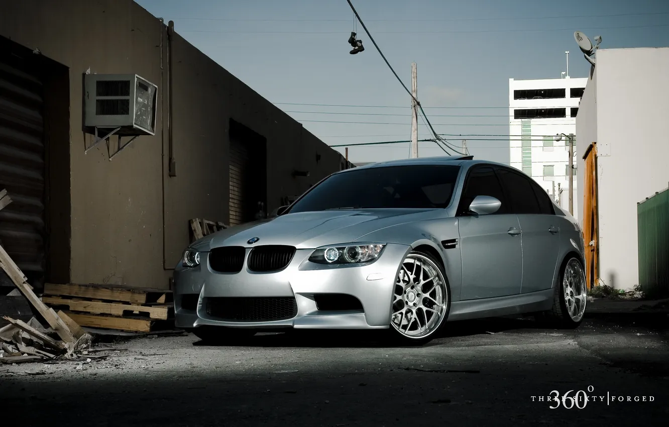 Фото обои BMW, silver, 360forged