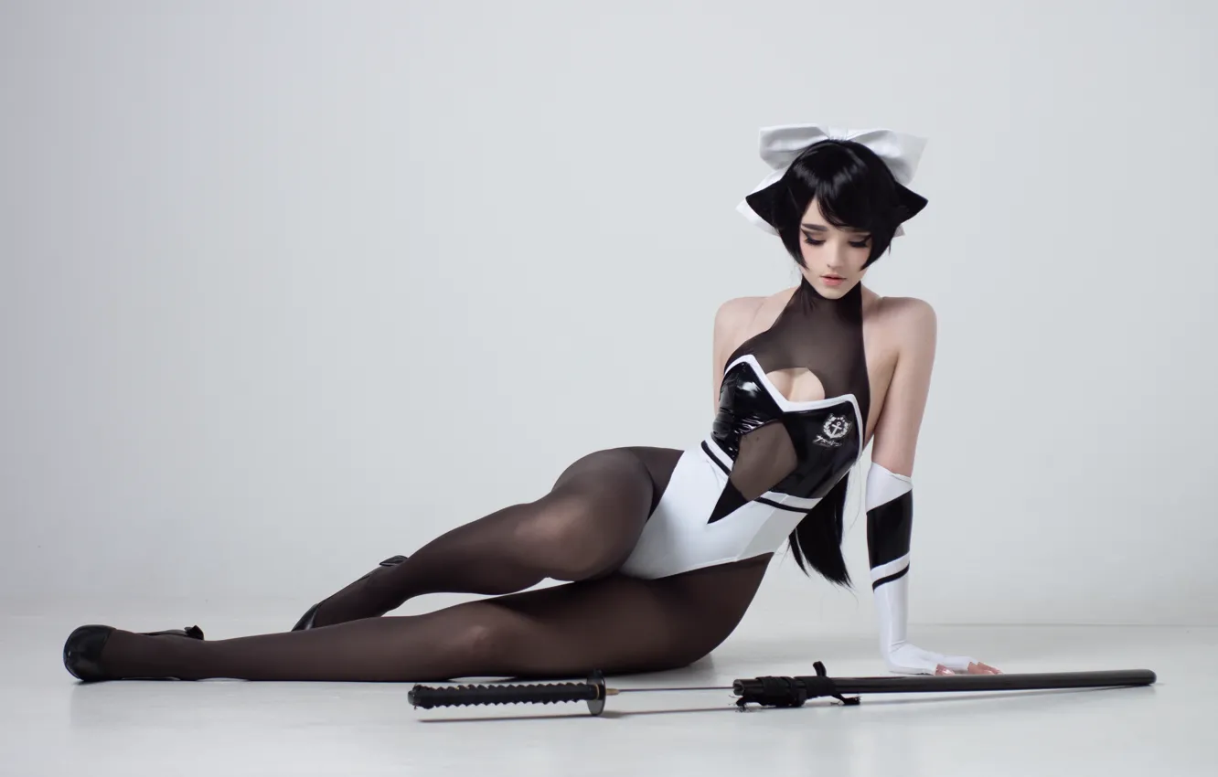 Фото обои model, women, cosplay, Azur Lane, women indoors, video game girls, Takao (Azur Lane), Candy Balll