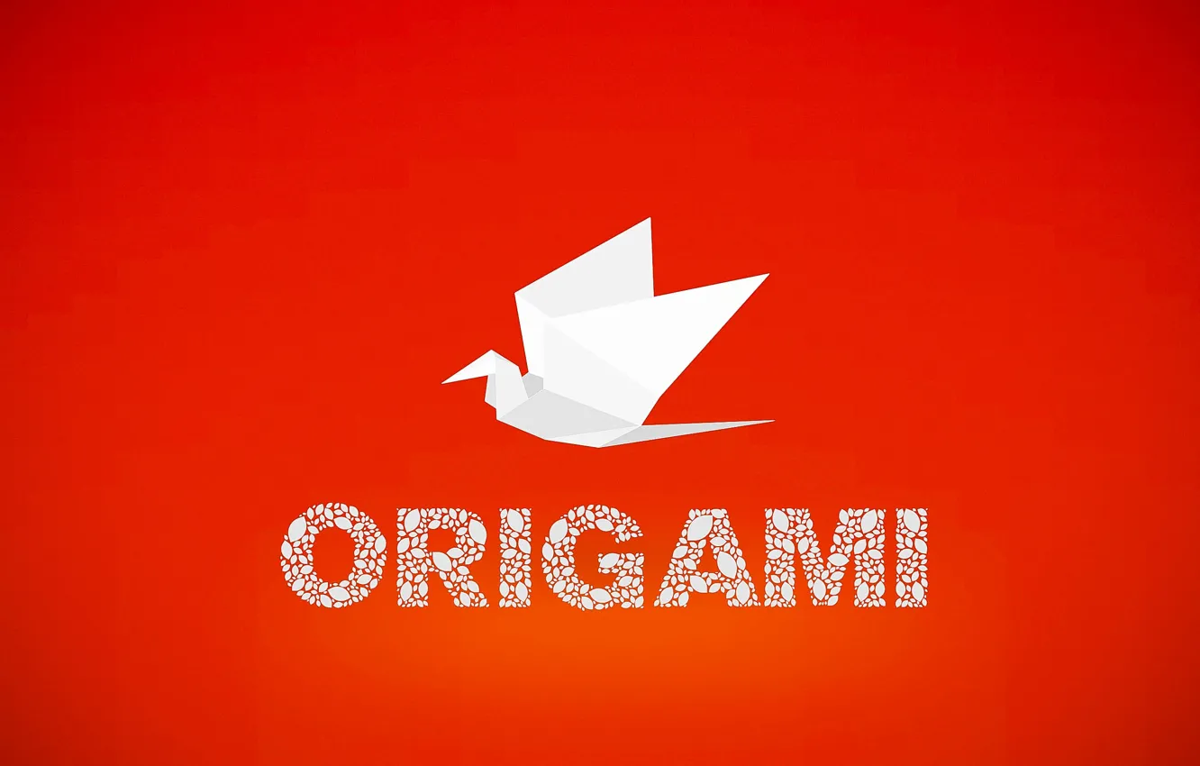 Фото обои Бумага, Птица, Надпись, Оригами, Origami, Журавлик, Подпись
