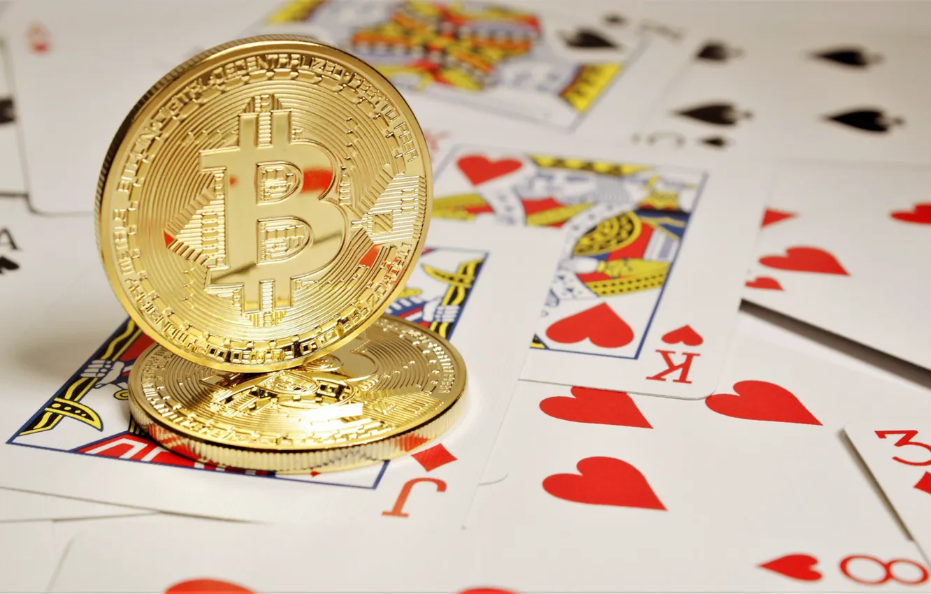Фото обои poker, bitcoin, currency