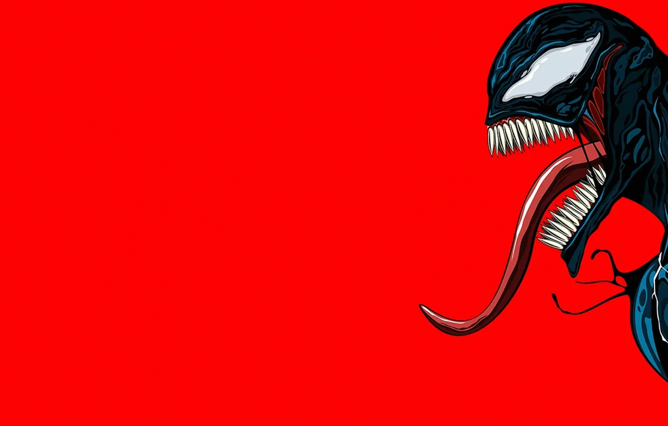 Фото обои Красный, Язык, Зубы, Marvel, Веном, Venom, Симбиот, Creatures