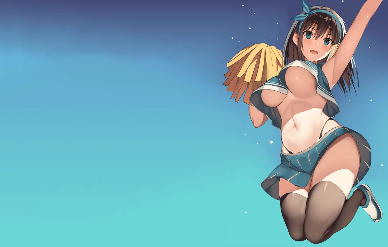 Фото обои girl, anime, stockings, tits