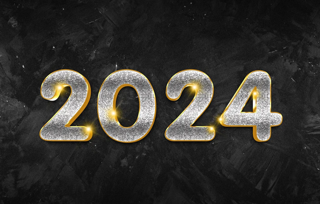 Фото обои фон, Новый Год, цифры, silver, golden, new year, happy, grunge