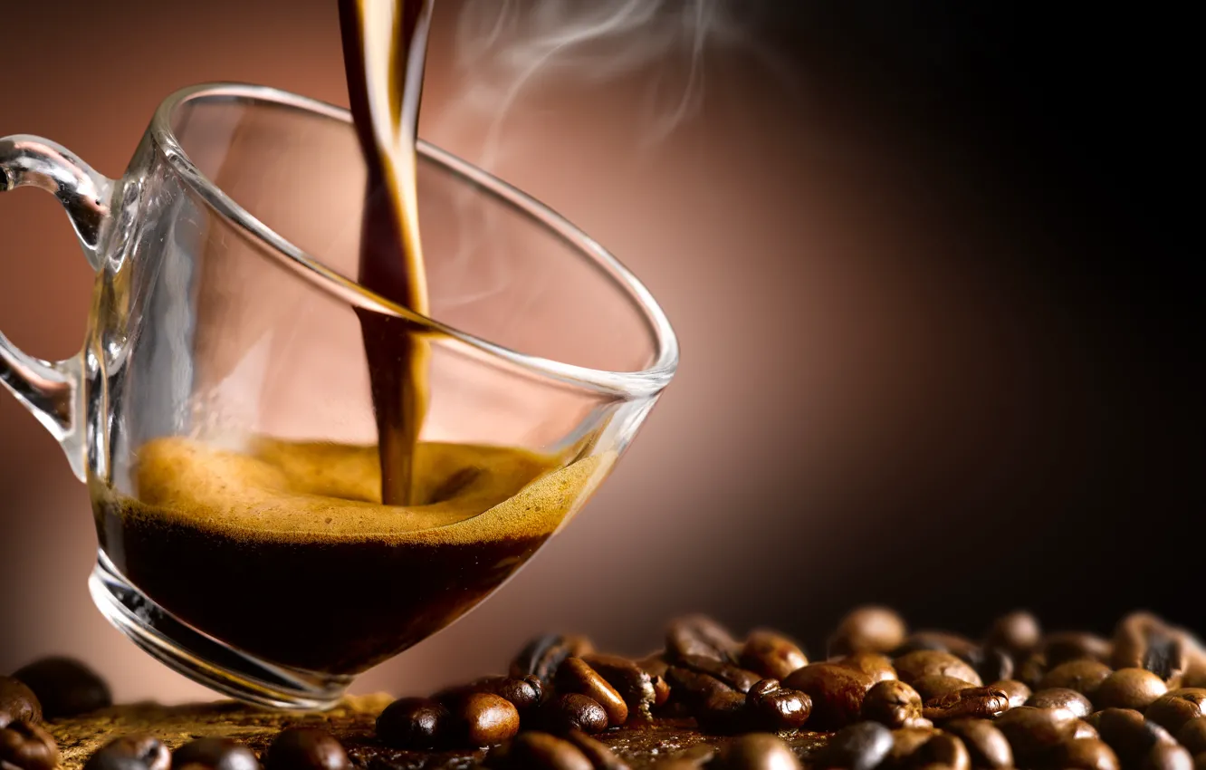 Фото обои кофе, чашка, кофейные зерна, аромат, coffee, Cup, coffee beans, aroma