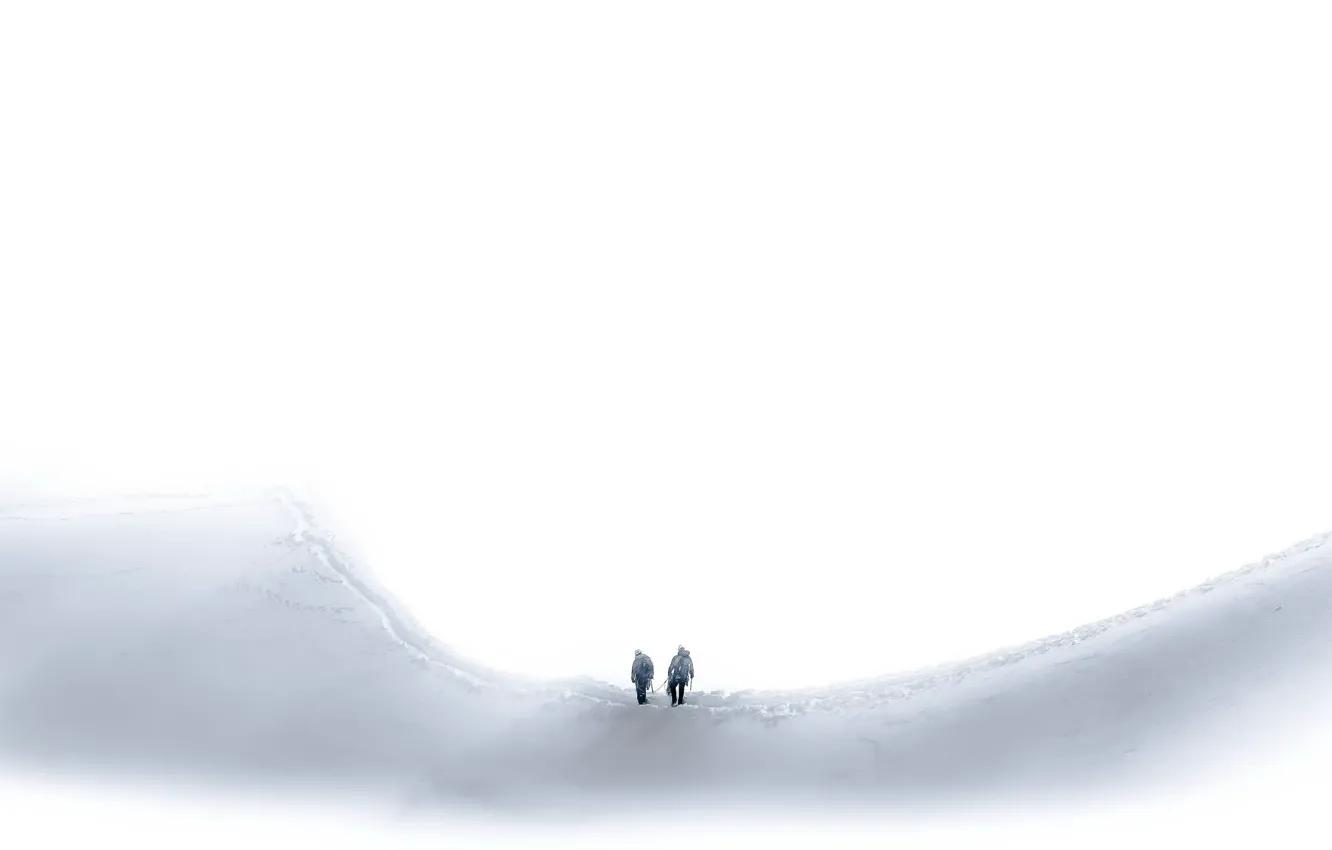 Фото обои зима, снег, люди
