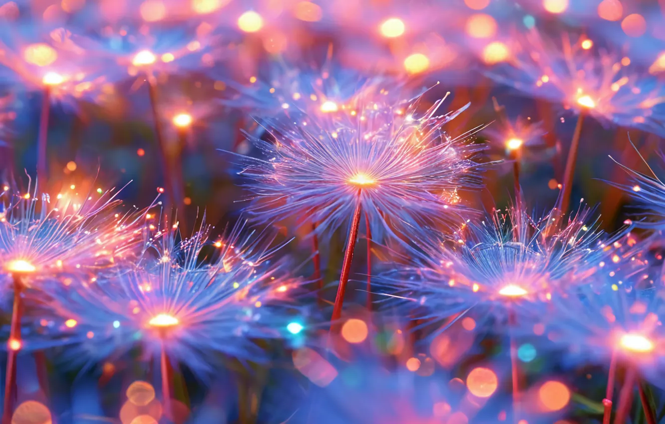 Фото обои одуванчик, ИИ АРТ