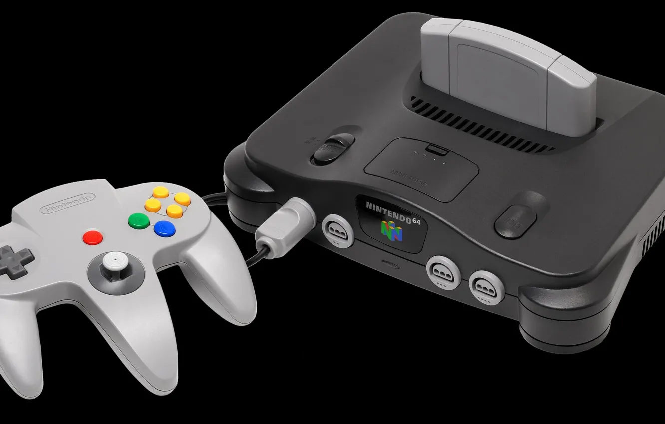 Фото обои game, black, retro, Nintendo, fun, gray, joystick, video game