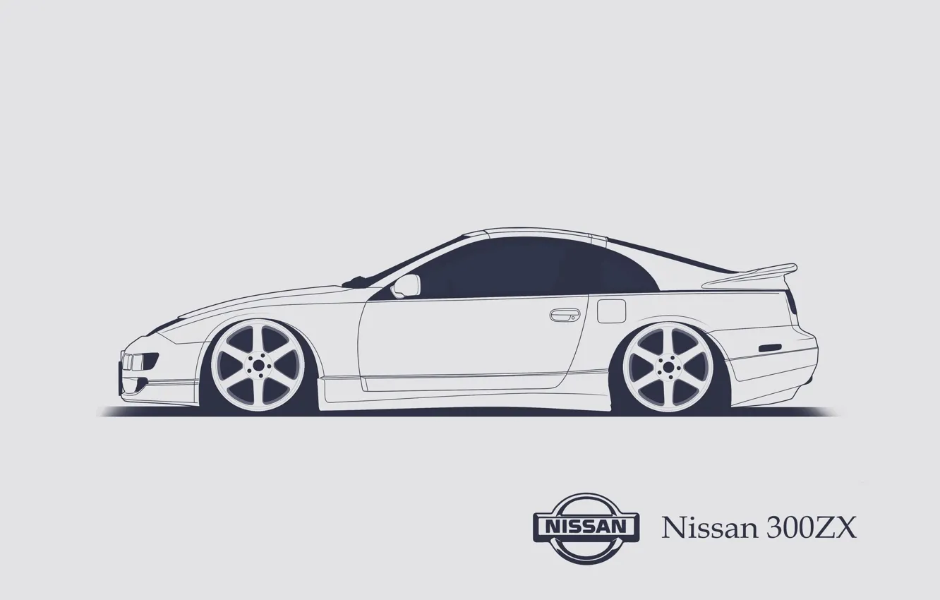 Фото обои Nissan, 300ZX, Minimalistic, SrCky Design