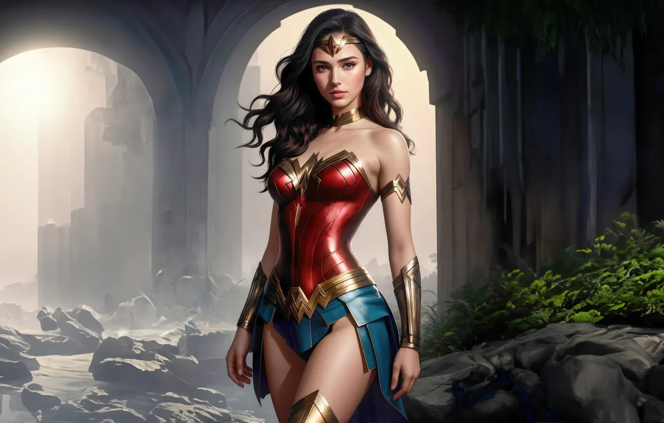 Фото обои radiant, woman, warrior, wonder