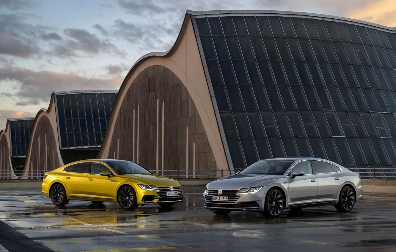 Фото обои Volkswagen, лужи, 2018, Elegance, R-Line, лифтбэк, 2017, Arteon