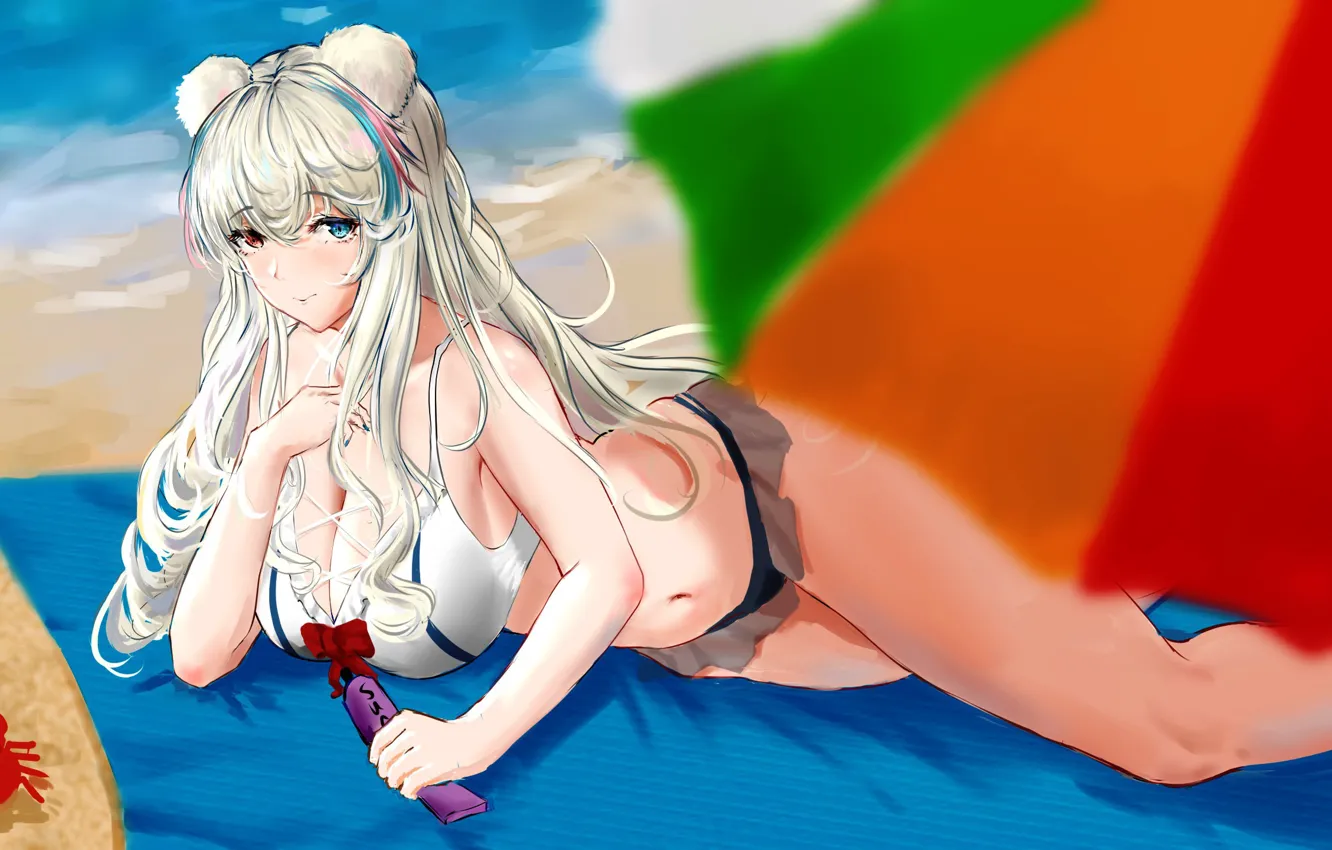 Фото обои пляж, девушка, Arknights, Poka