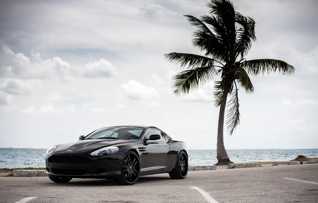 Фото обои Aston Martin, wheels, DB9, black, Forgiato