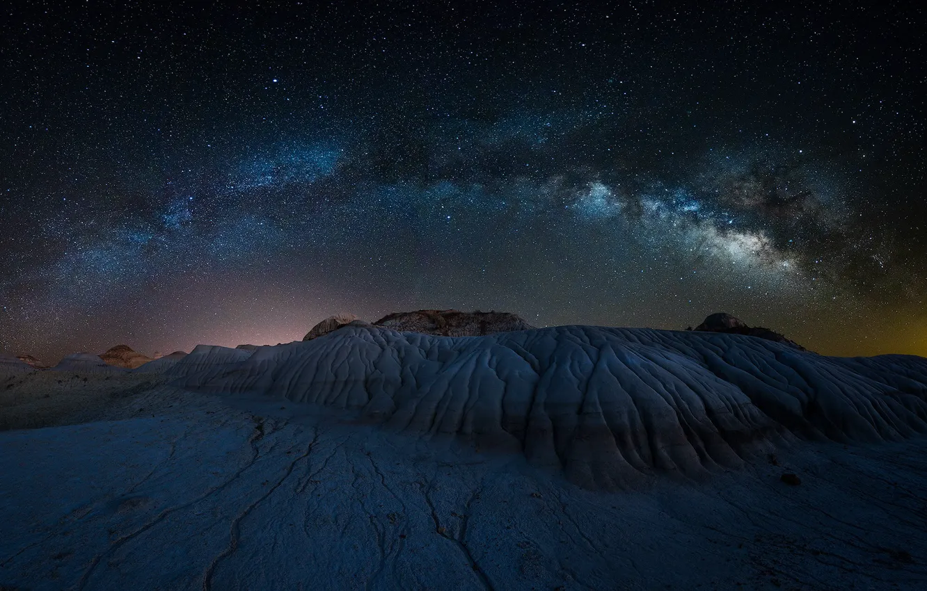 Фото обои горы, звёзды, Млечный Путь, mountains, stars, Milky Way, Jason Ma