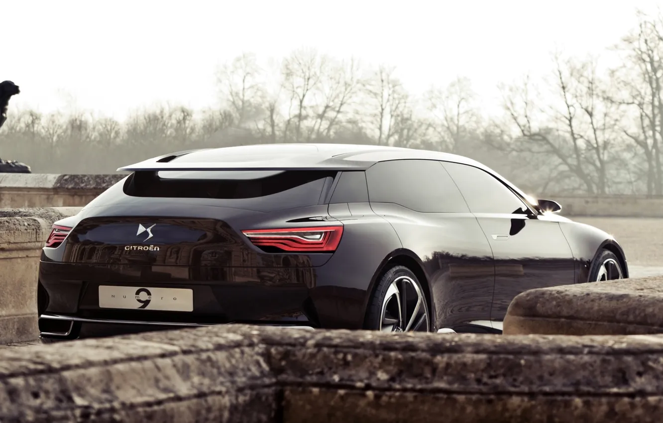Фото обои Concept, небо, деревья, Citroën, концепт, вид сзади, ситроен, номер 9