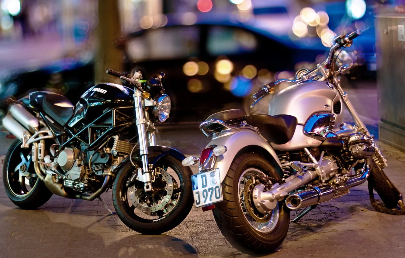 Фото обои город, фон, мотоциклы