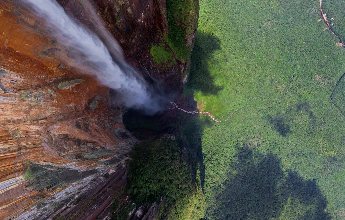 Фото обои скала, гора, водопад, Венесуэла, Анхель