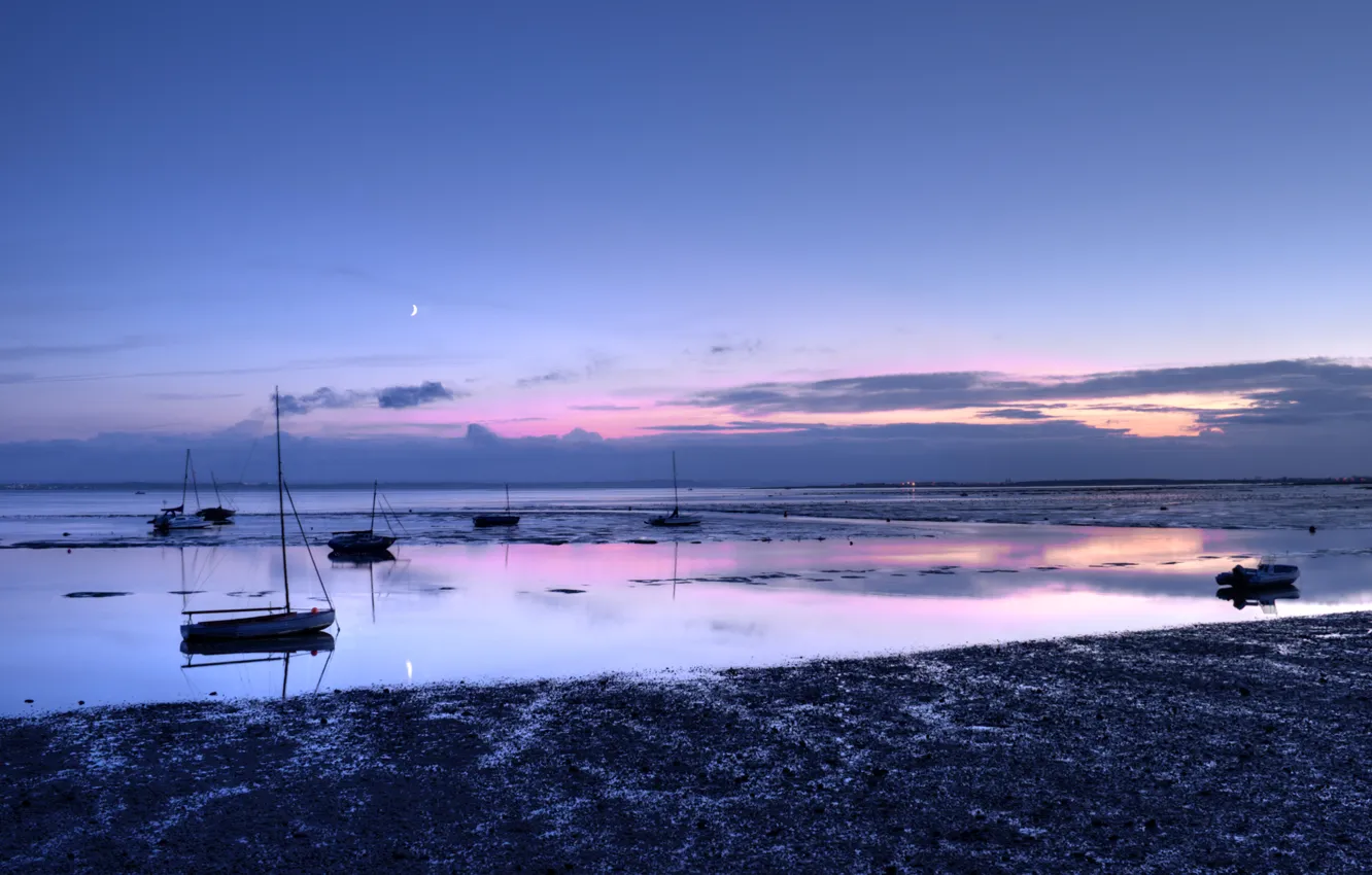 Фото обои вода, океан, берег, корабли, яхты, Tranquility