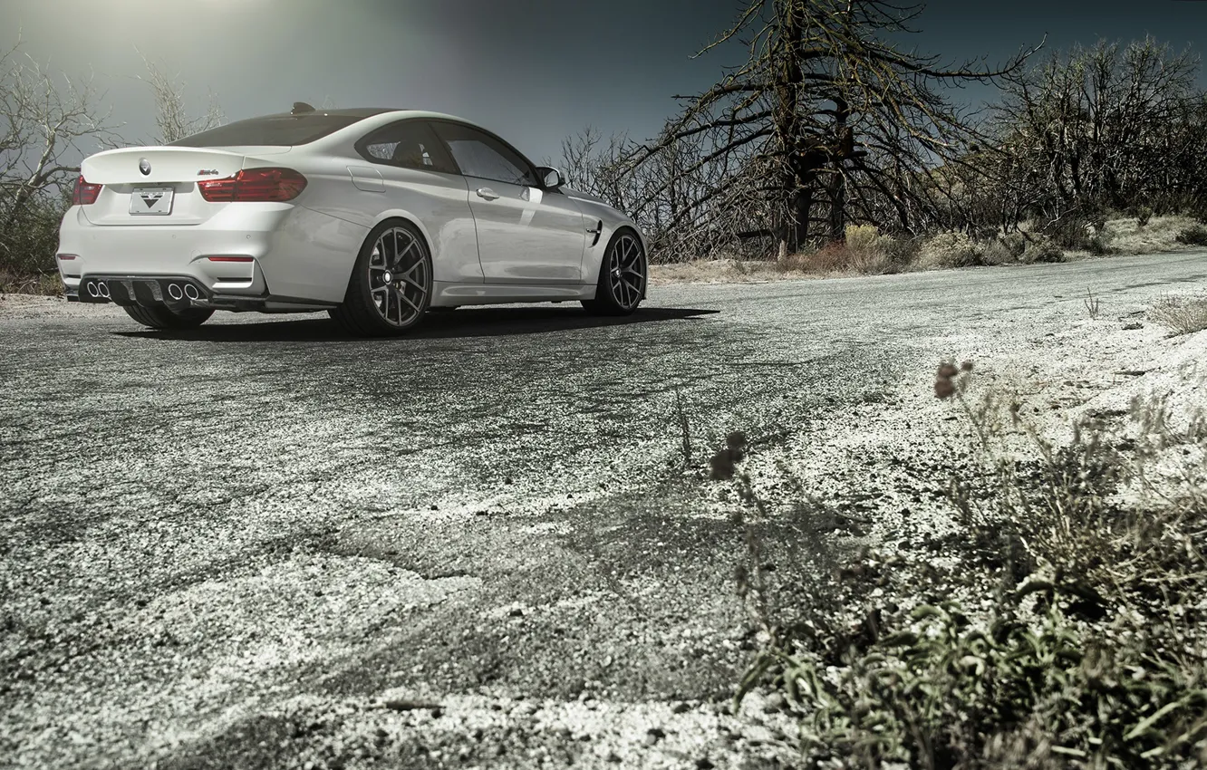 Фото обои BMW, Sky, Vorsteiner, Sun, White, Tuning, Road, Rear